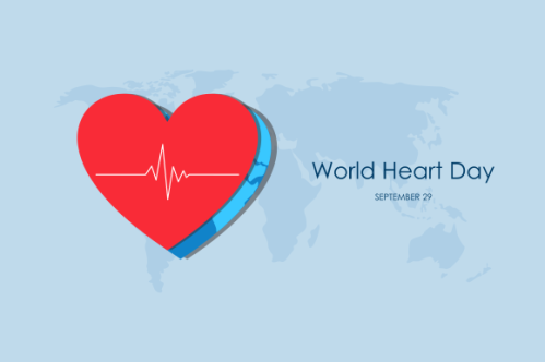 Flat design world heart day concept
