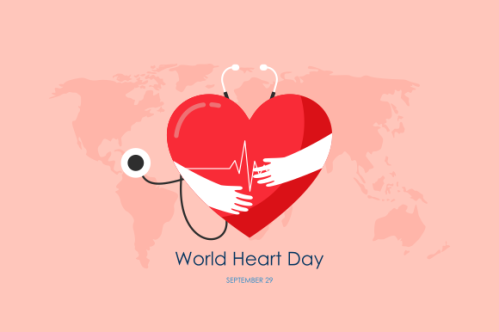Flat design world heart day concept