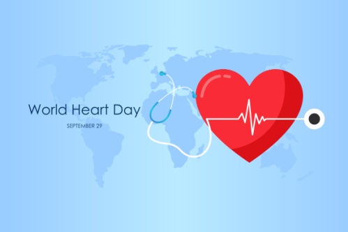 Flat design world heart day concept