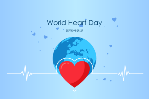 Flat design world heart day concept