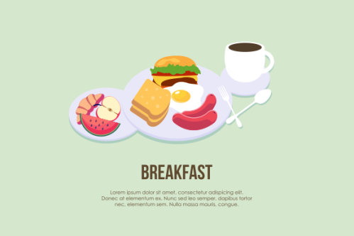 Breakfast food, delicious pancakes background