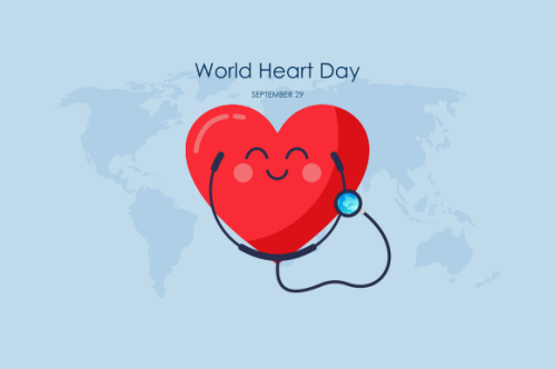 Flat design world heart day concept