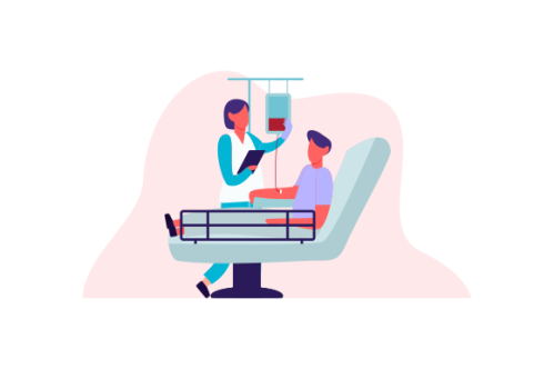 Doctor and nurse giving service medical care to patient in the hospital
