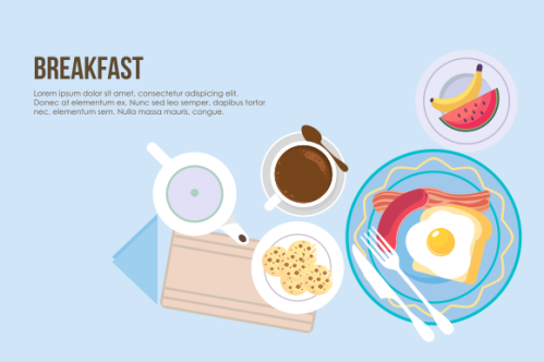 Breakfast food, delicious pancakes background
