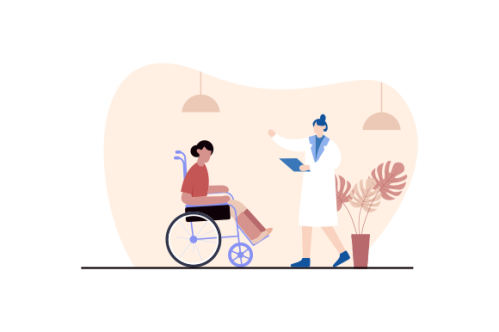 Doctor and nurse giving service medical care to patient in the hospital