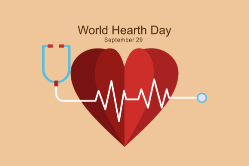 Flat design world heart day concept