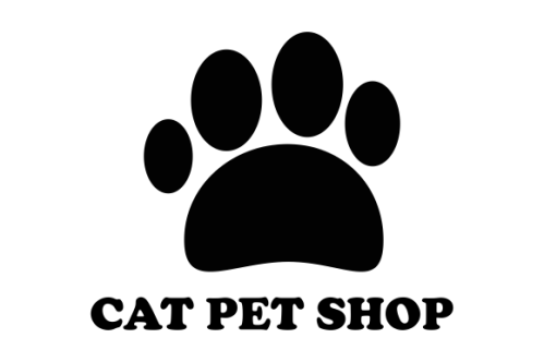 Cute cat pet shop logo design