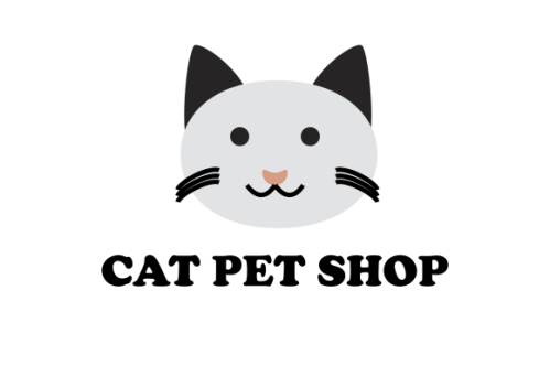 Cute cat pet shop logo design