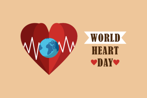 Flat design world heart day concept