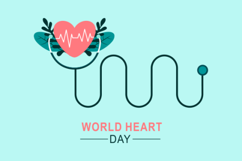 Flat design world heart day concept