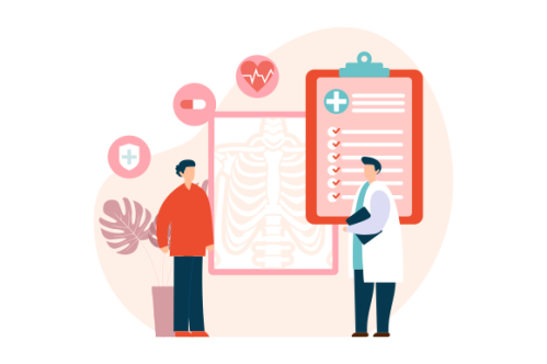 Doctor and nurse giving service medical care to patient in the hospital