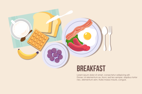 Breakfast food, delicious pancakes background