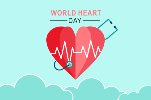 Flat design world heart day concept
