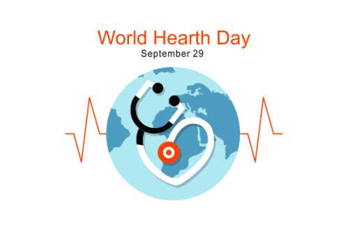 Flat design world heart day concept
