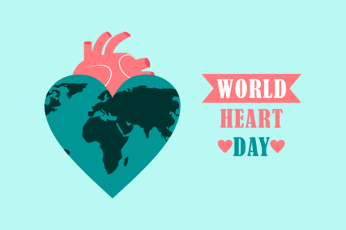 Flat design world heart day concept