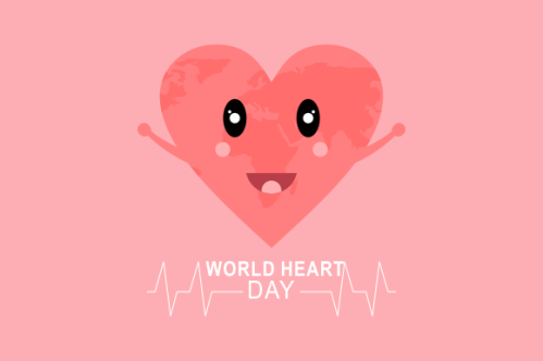 Flat design world heart day concept