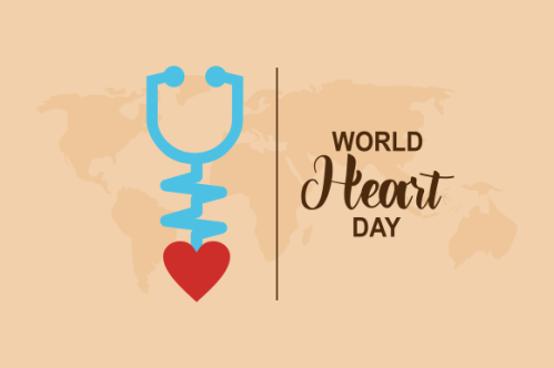 Flat design world heart day concept