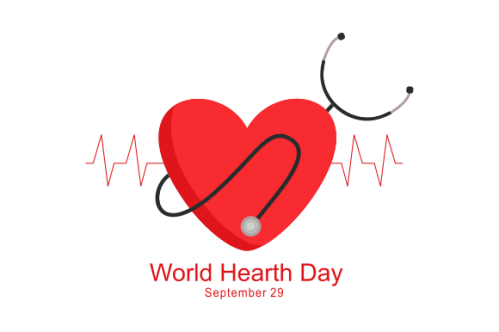 Flat design world heart day concept