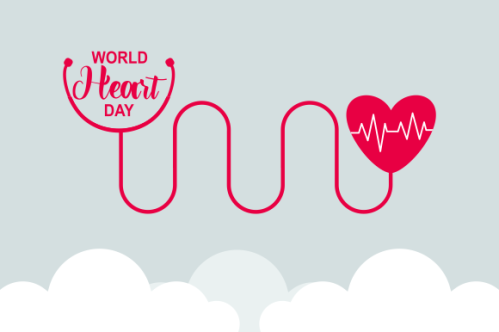 Flat design world heart day concept
