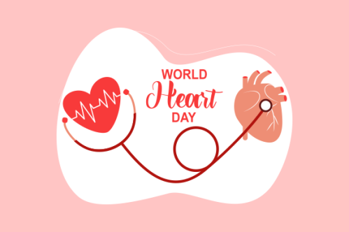 Flat design world heart day concept