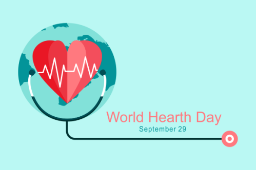Flat design world heart day concept
