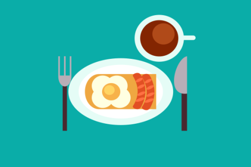 Breakfast food, delicious pancakes background