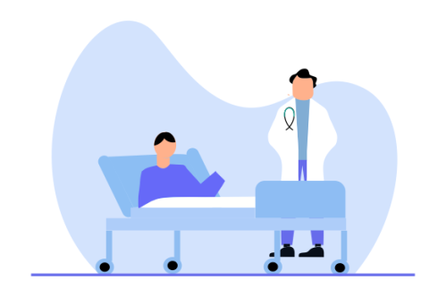 Doctor and nurse giving service medical care to patient in the hospital