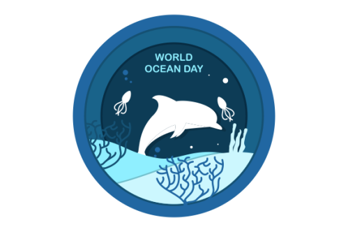 World oceans day concept illustration