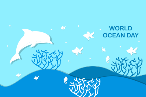 World oceans day concept illustration