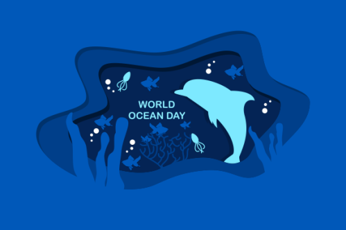 World oceans day concept illustration