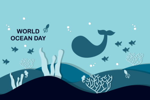 World oceans day concept illustration