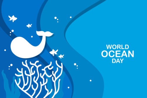 World oceans day concept illustration