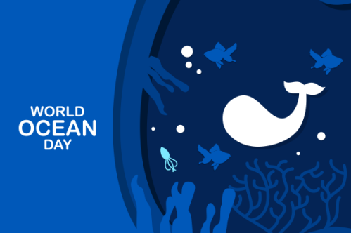 World oceans day concept illustration