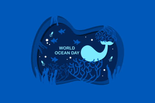 World oceans day concept illustration