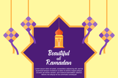 eid al fitr background with traditional ketupat composition