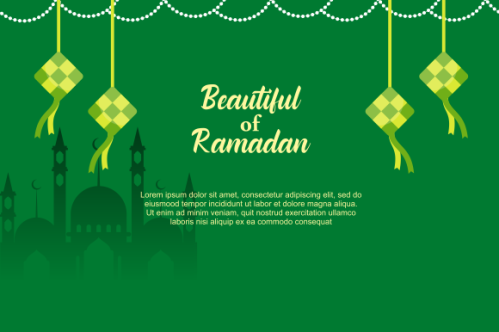 eid al fitr background with traditional ketupat composition