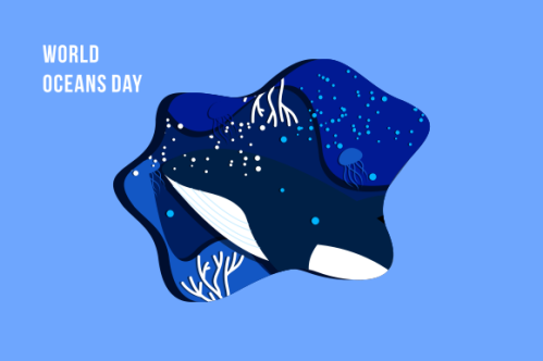 World oceans day concept illustration