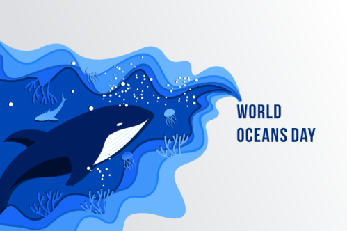 World oceans day concept illustration