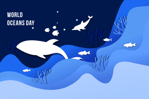 World oceans day concept illustration