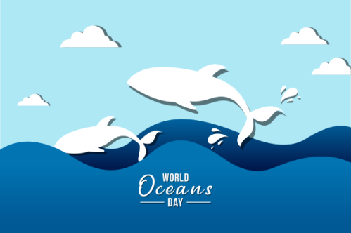 World oceans day concept illustration