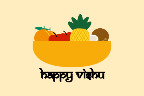 Flat design happy vishu illustration