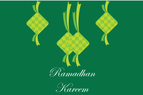eid al fitr background with traditional ketupat composition