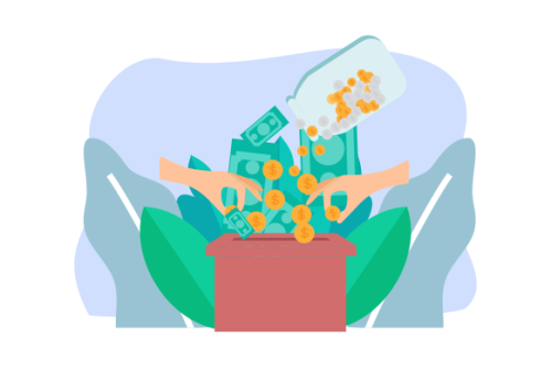 Fundraising, charity and money donation concept