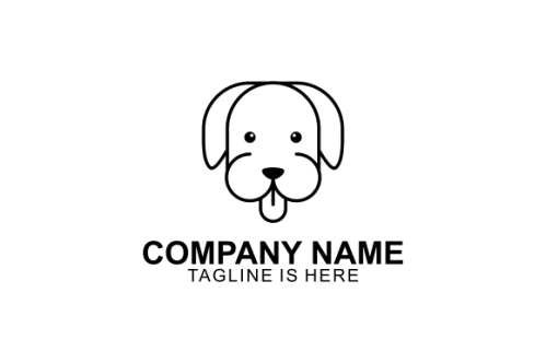 Dog line outline monoline logo