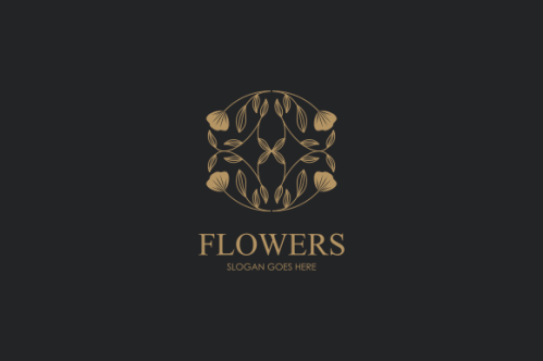 Hand drawn floral wreaths, floral logo, vector graphic circle frames logo