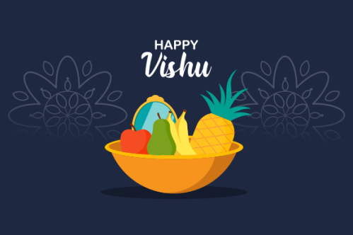 Flat design happy vishu illustration