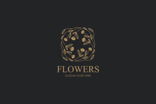 Hand drawn floral wreaths, floral logo, vector graphic circle frames logo