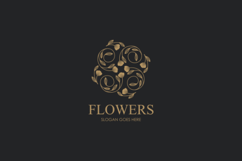 Hand drawn floral wreaths, floral logo, vector graphic circle frames logo