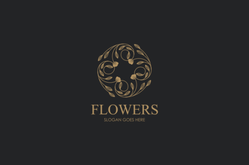 Hand drawn floral wreaths, floral logo, vector graphic circle frames logo