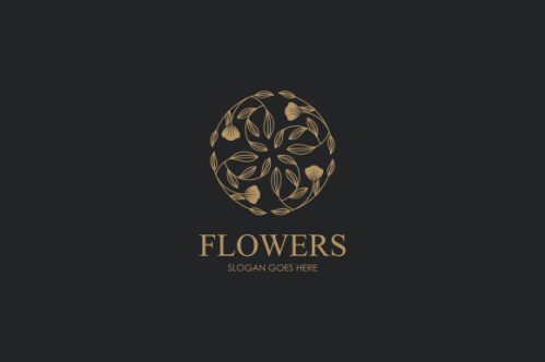 Hand drawn floral wreaths, floral logo, vector graphic circle frames logo